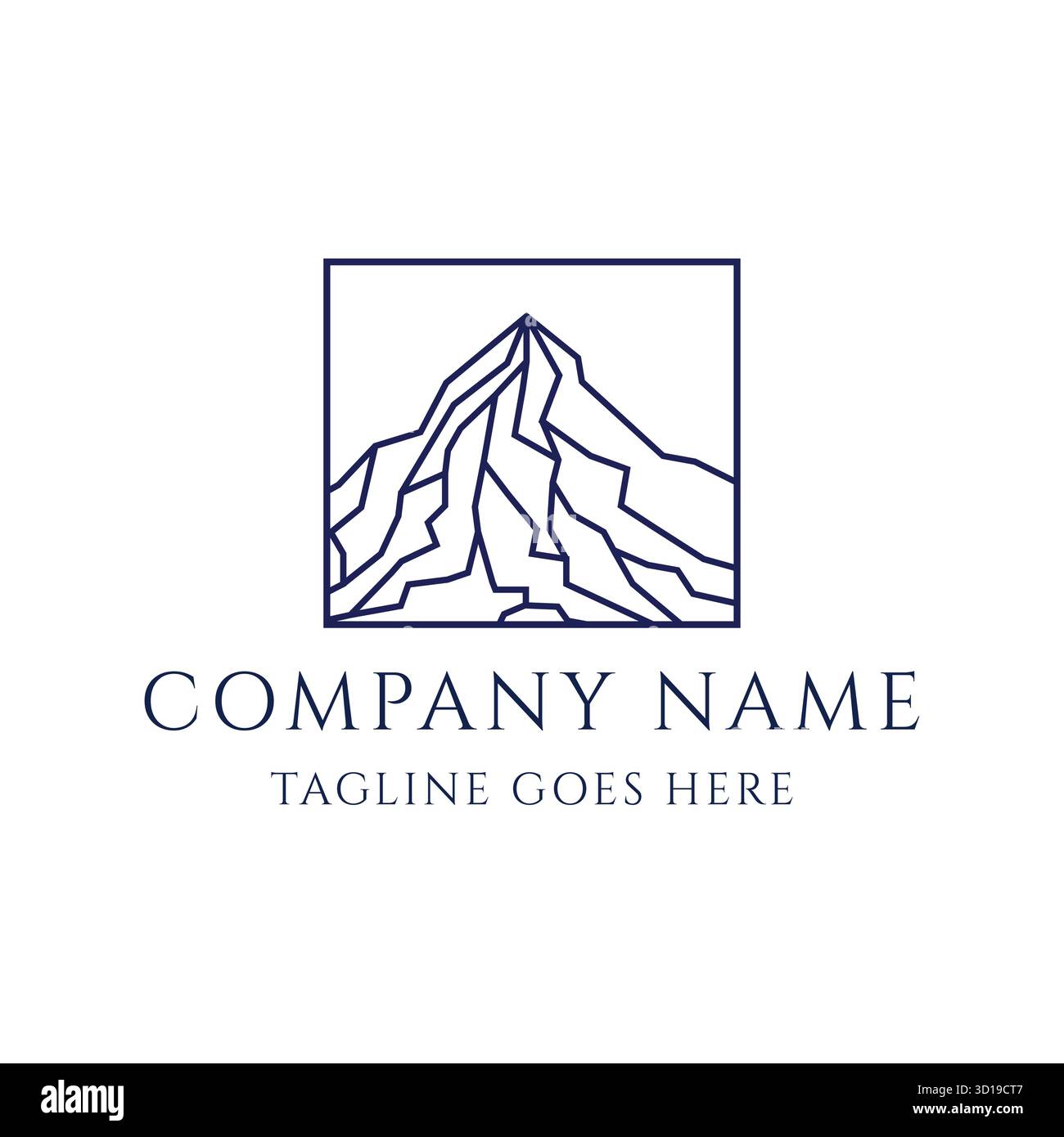 Design vettoriale con logo Iceberg Mount Line semplice e minimalista Illustrazione Vettoriale