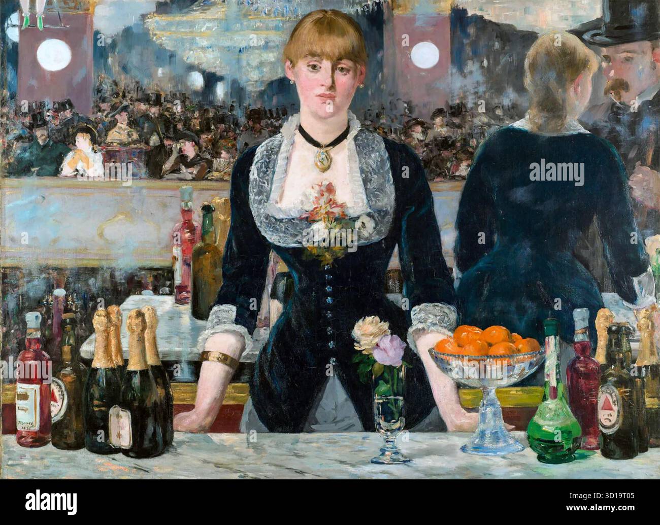 EDOUARD MANET (1832-1883) artista francese, A Bar at the Folies-Bergère, 1882 tenuto dalla Courtauld Gallery, Londra. Foto Stock