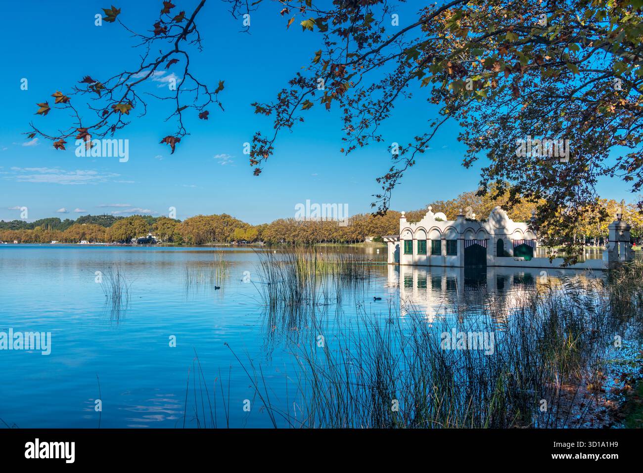 PESQUERA MARIMON BOATHOUSE LAGO DI BANYOLES PLA DE L’ESTANY PROVINCIA DI GIRONA CATALOGNA SPAGNA Foto Stock
