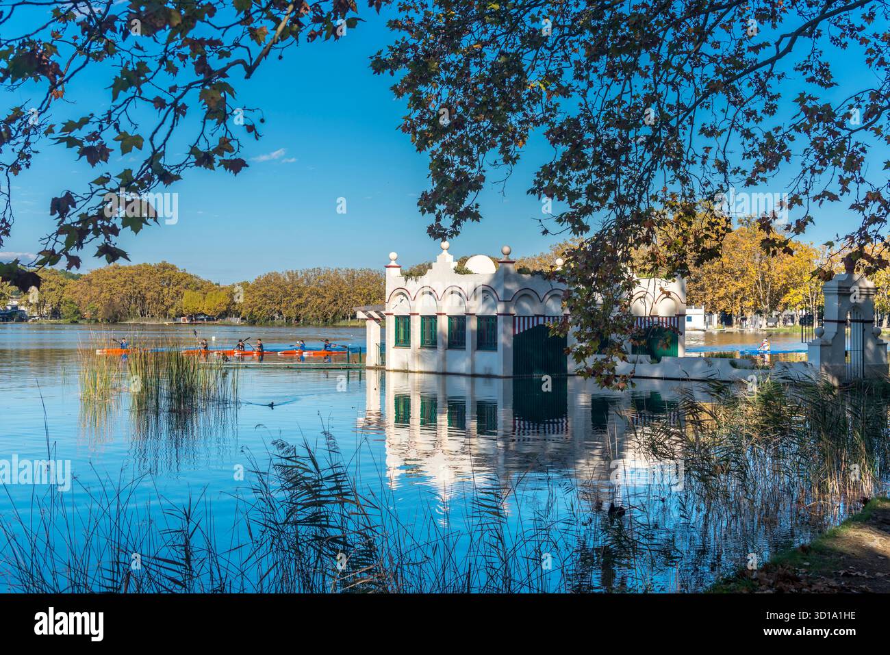 PESQUERA MARIMON BOATHOUSE LAGO DI BANYOLES PLA DE L’ESTANY PROVINCIA DI GIRONA CATALOGNA SPAGNA Foto Stock