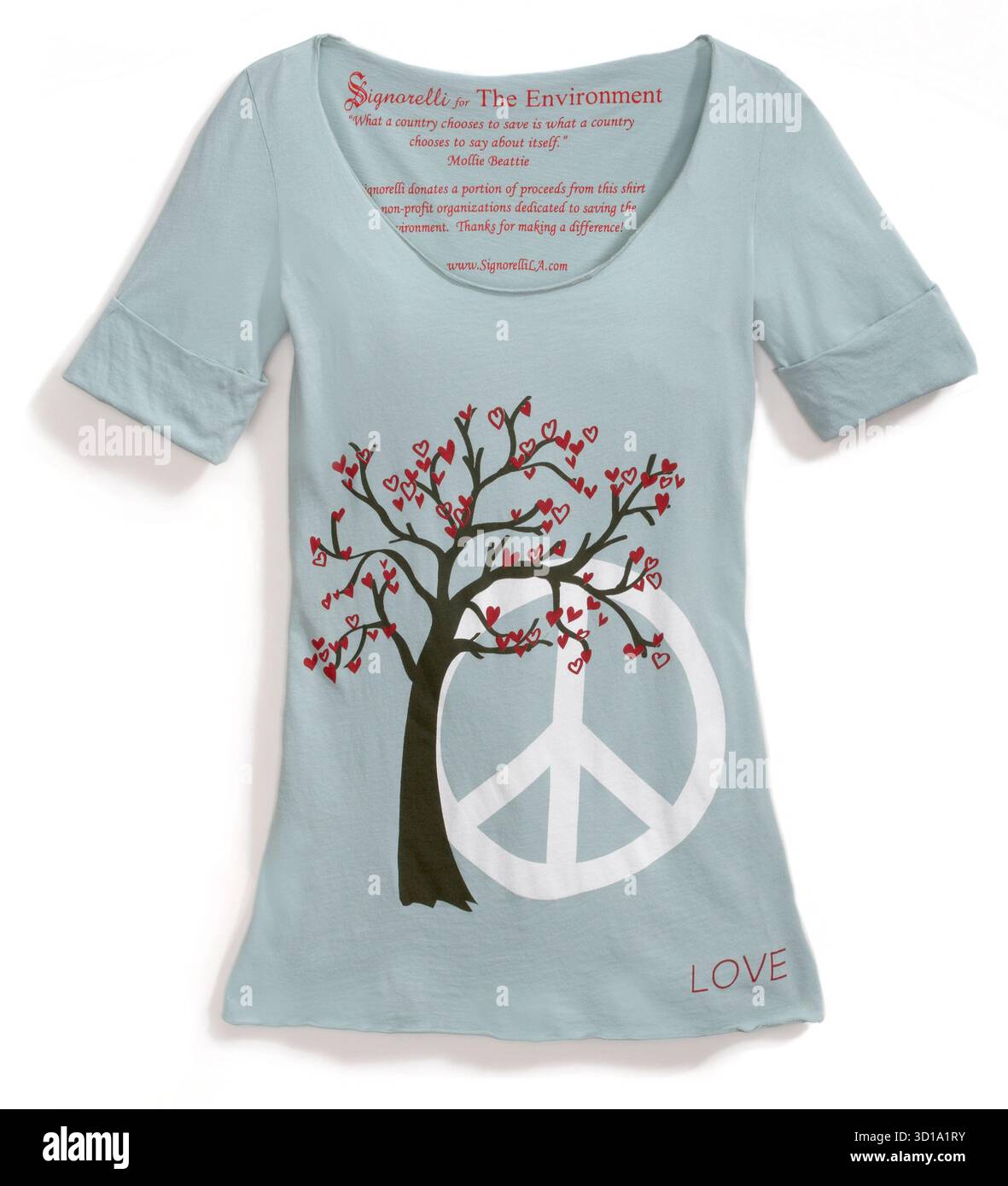 T shirt su sfondo bianco Foto Stock