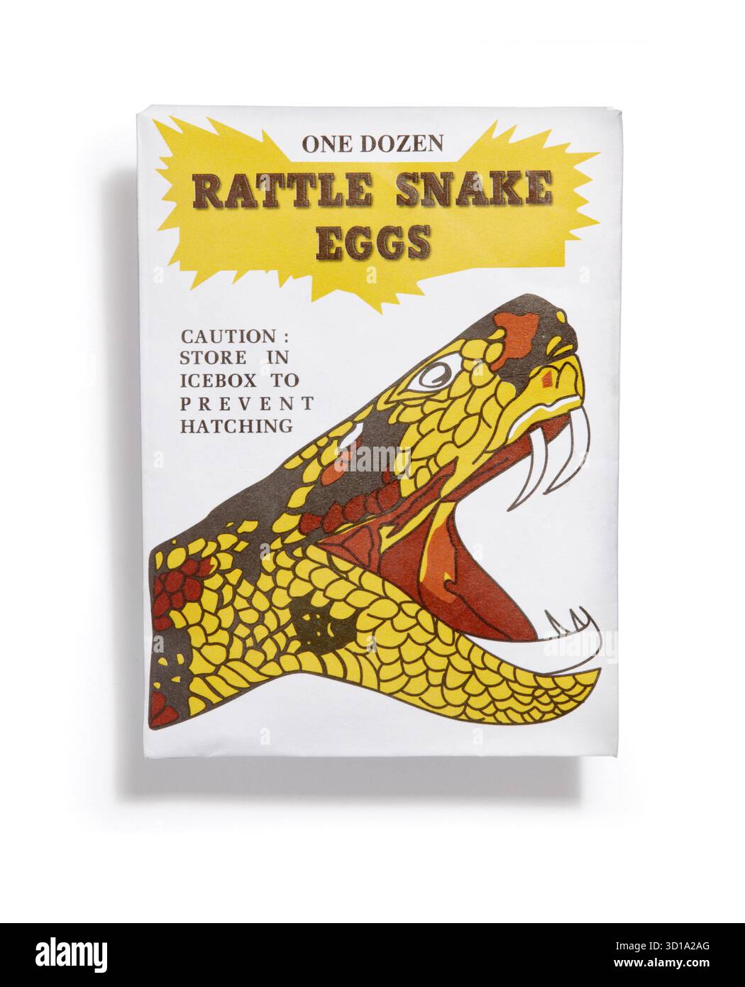 uova di serpente sonaglino su sfondo bianco Foto Stock