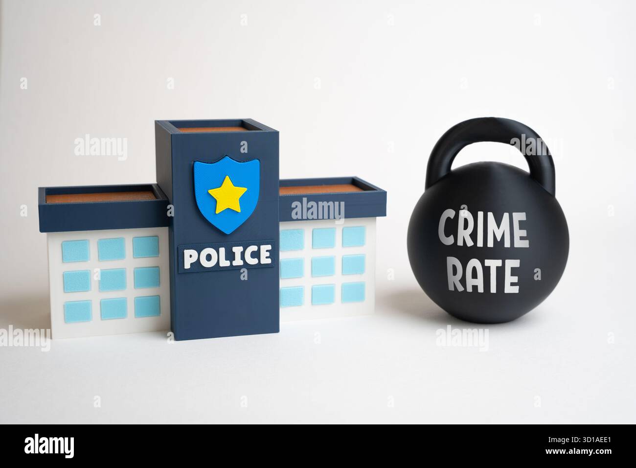 Polizia e alto tasso di criminalità. Le sfide delle forze dell'ordine e le questioni di sicurezza urbana. Sicurezza pubblica, disordini sociali e strategie di prevenzione del crimine. Conce Foto Stock