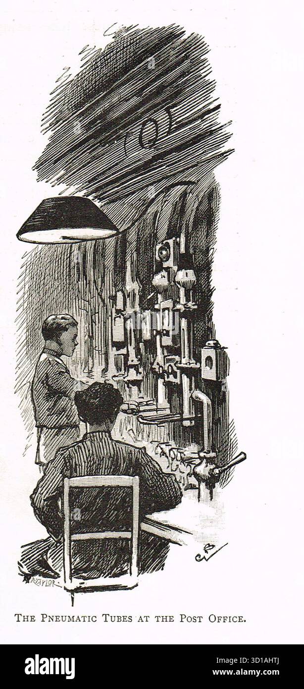 I tubi pneumatici, il General Post Office, Victorian London, Inghilterra Foto Stock