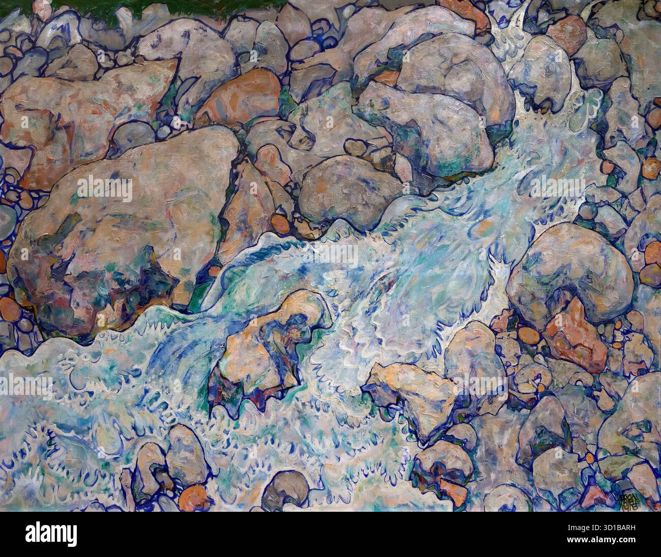 Mountain Torrent, cascata, Egon Schiele, 1918 Foto Stock