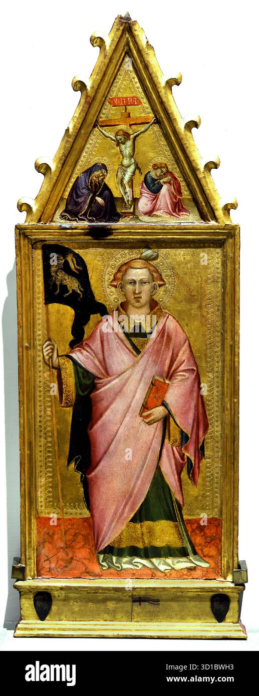 Saint Stephen ( cuspide: la crocifissione con la Vergine un San Giovanni Evangelista. ) Spinello di Lucca - Spinello Aretino 1350 - 1410 pittore italiano da Arezzo, Foto Stock