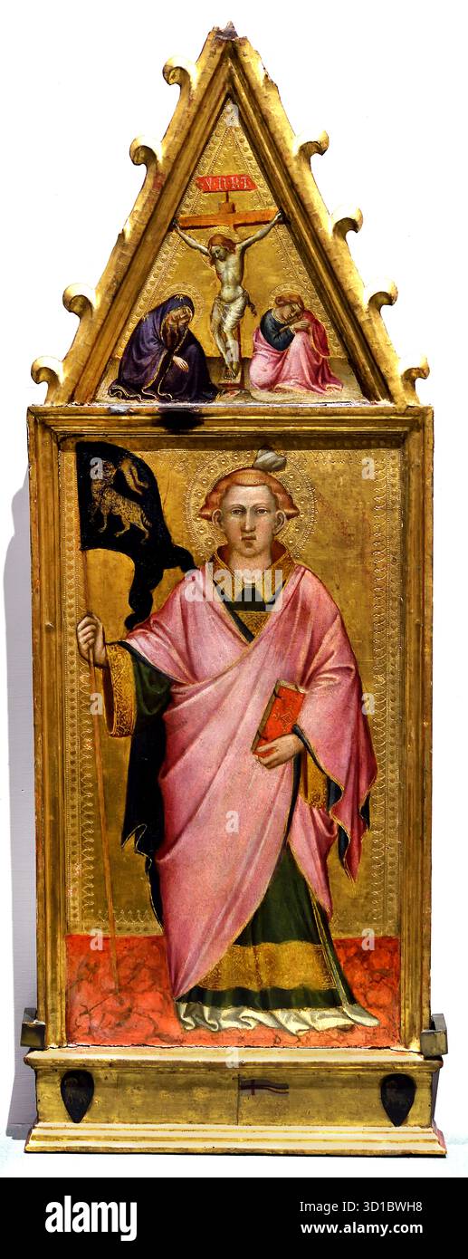 Saint Stephen ( cuspide: la crocifissione con la Vergine un San Giovanni Evangelista. ) Spinello di Lucca - Spinello Aretino 1350 - 1410 pittore italiano da Arezzo, Foto Stock