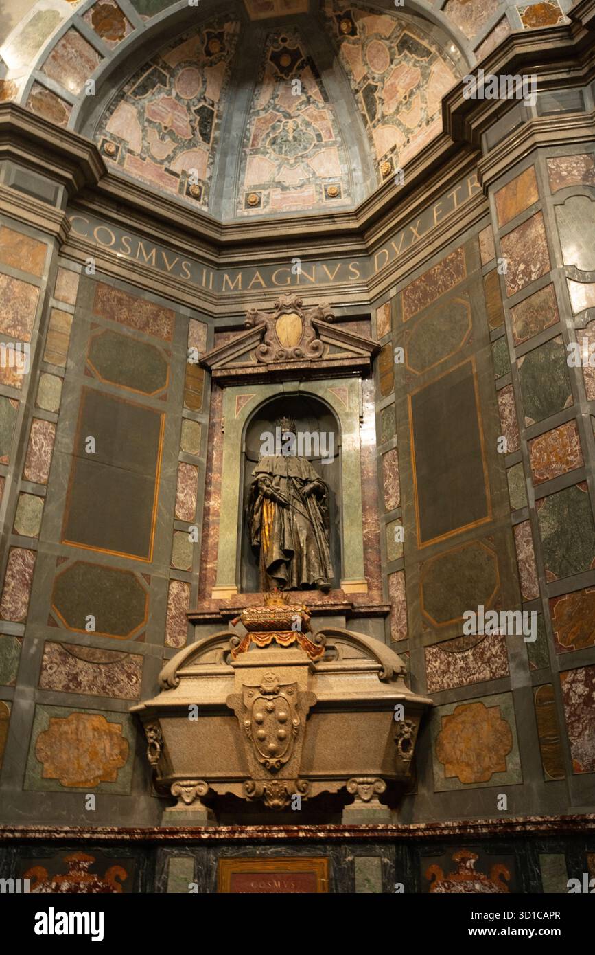 Firenze, Italia la Cappella dei principi, situata all'interno della Basilica di San Lorenzo come parte delle più grandi Cappelle Medicee, Foto Stock