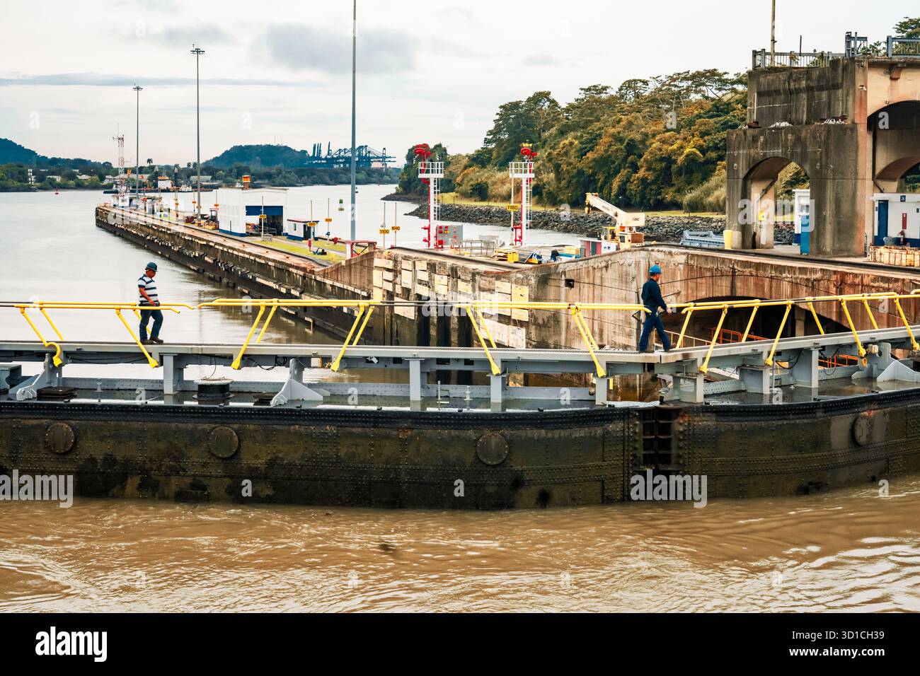 Le chiuse del Canale di Panama a Panama Foto Stock
