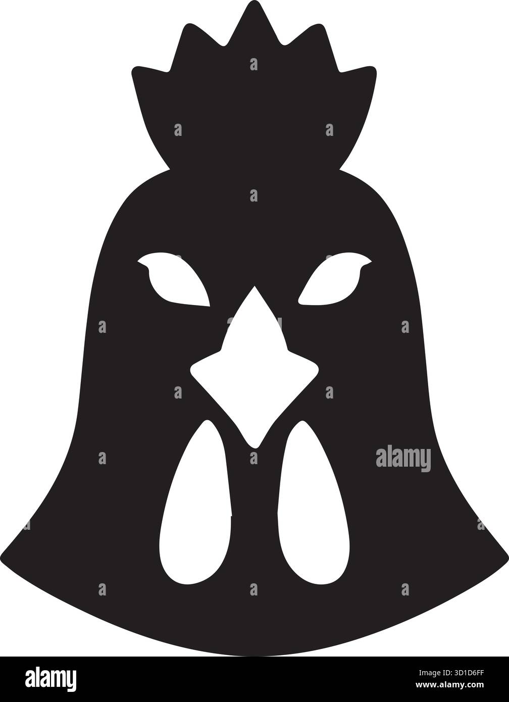 silhouette vettoriale dell'illustrazione della faccia gallina Illustrazione Vettoriale