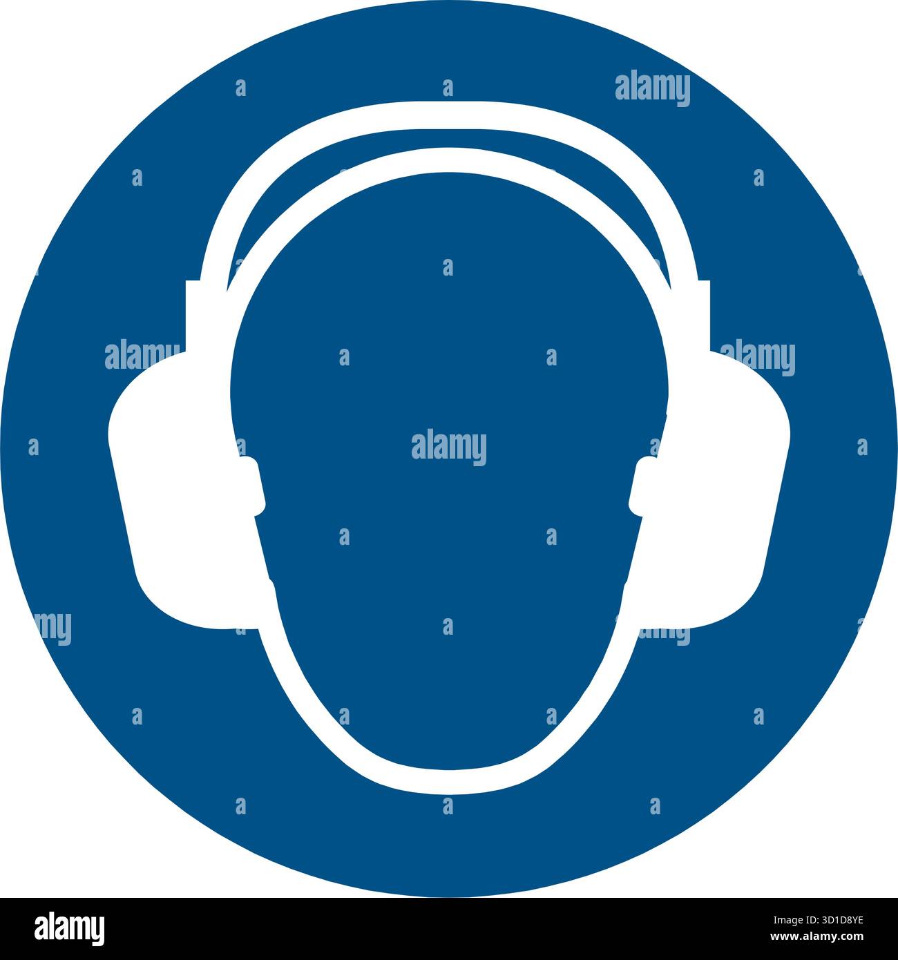 Segnale di sicurezza – indossare protezioni auricolari indica che è obbligatorio indossare protezioni acustiche in aree rumorose. Aiuta a prevenire i danni all'udito e promuove la conformità Illustrazione Vettoriale