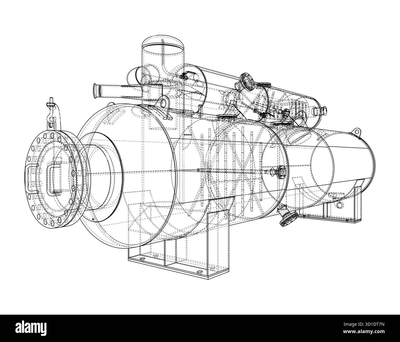 Progettazione di strutture a reticolo per apparecchiature industriali. Vettore Illustrazione Vettoriale