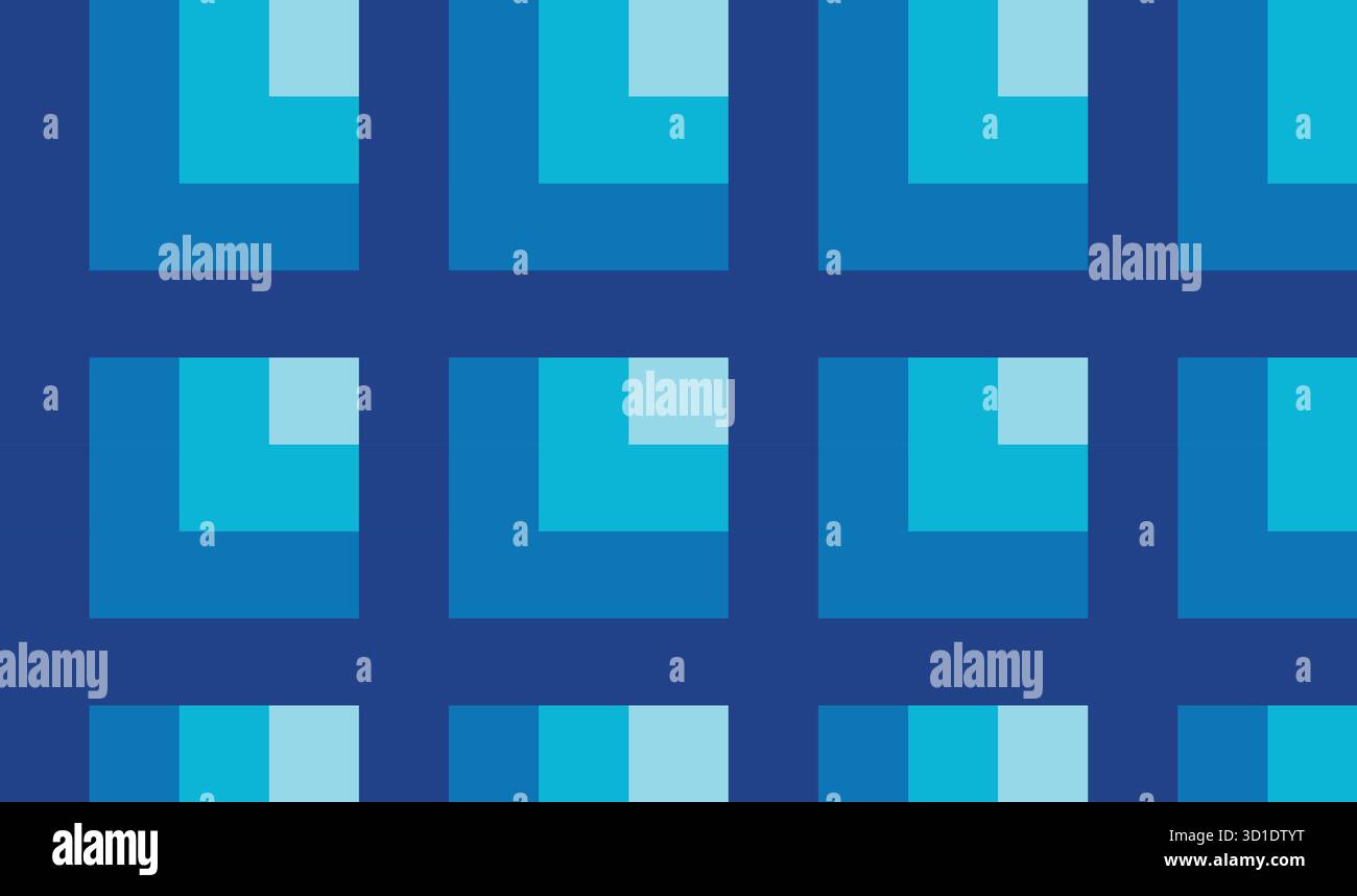 Griglia di piastrelle blu – disegno di campiture di livello quadrate geometriche astratte. sfondo blu astratto con quadrati Illustrazione Vettoriale