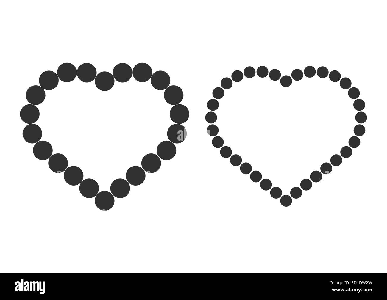DOT Heart Duo – Design a contrasto minimale astratto a forma di nero Illustrazione Vettoriale