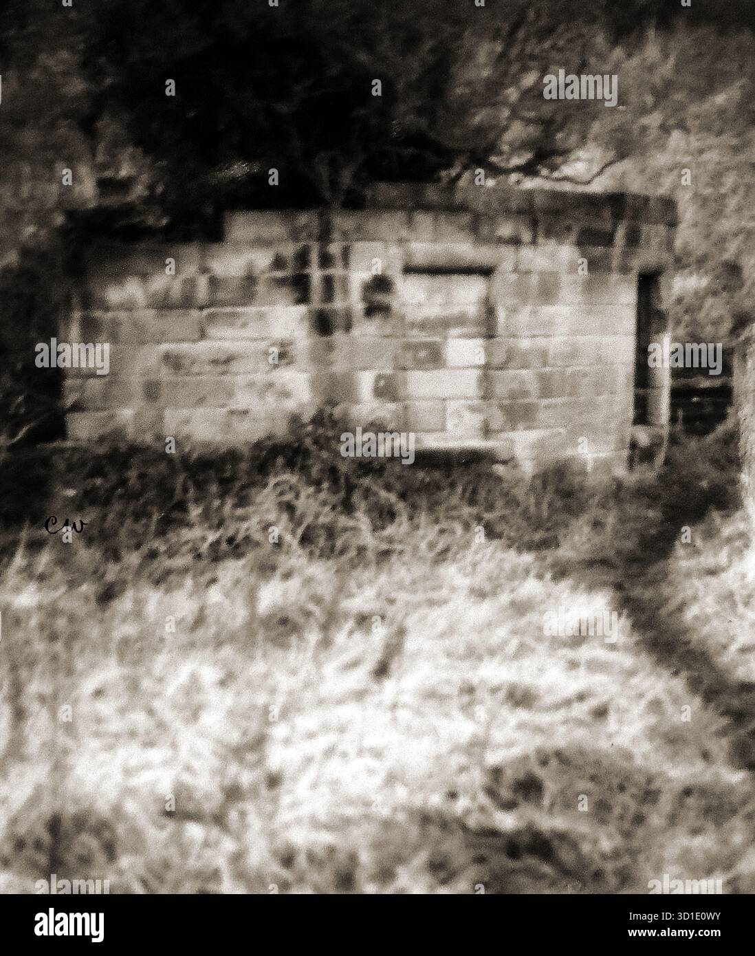 Una rara vecchia fotografia c1980s della biglietteria della vecchia ferrovia trainata da cavalli da Whitby, North Yorkshire, situata vicino all'attuale biglietteria della linea ferroviaria appena a sud di Boghall. In seguito fu racchiusa all'interno di un giardino. Foto Stock