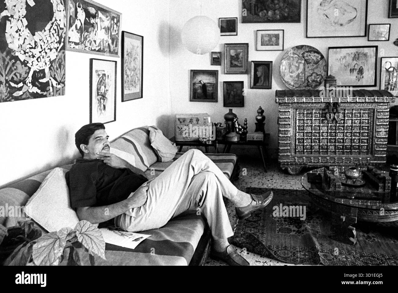 Mario de Miranda, fumettista indiano, pittore, Loutolim, Goa, India, indiano Mário João Carlos do Rosário de Brito Miranda Foto Stock