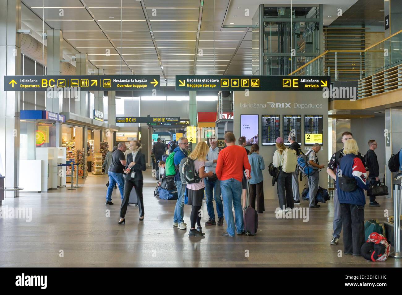 Passagiere, Flughafen, Aeroporto Internazionale di riga, riga, Lettland Foto Stock