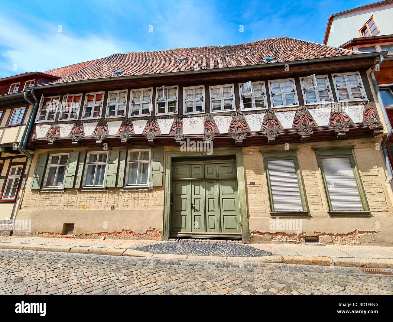 Impressionen: Fachwerkhaus, Quedlinburg (nur fuer redaktionelle Verwendung. Keine Werbung. Referenzdatenbank: http://www.360-berlin.de. © Jens Knappe. Foto Stock