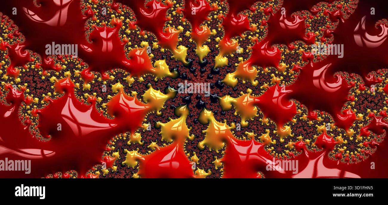 Grafica frattale astratta e colorata generata dal computer per il design creativo Foto Stock