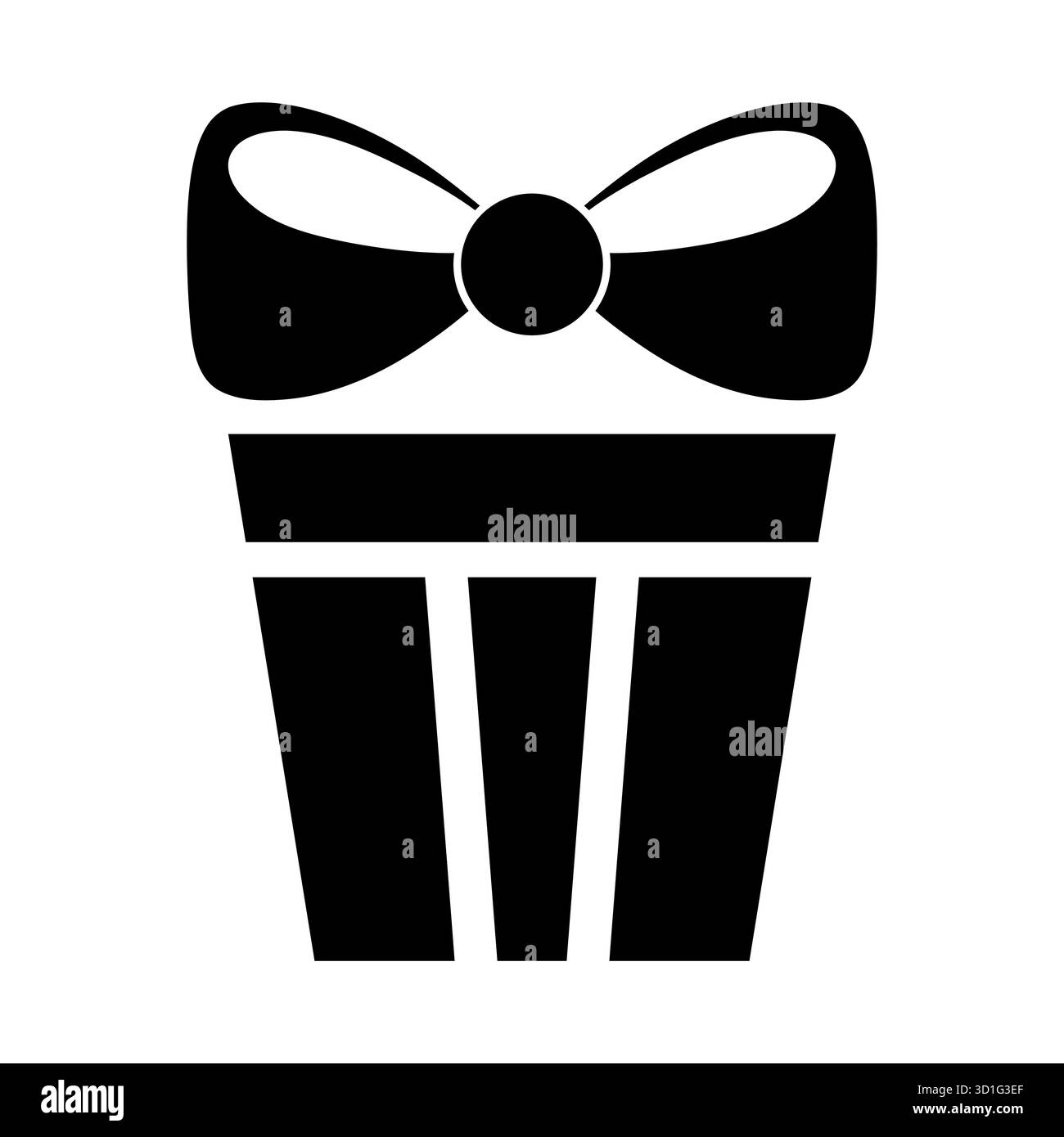 Confezione regalo con silhouette a nastro Vector. Perfetto per design natalizi, grafica per festeggiamenti, icone di packaging, biglietti d'auguri e decorazioni natalizie. Illustrazione Vettoriale