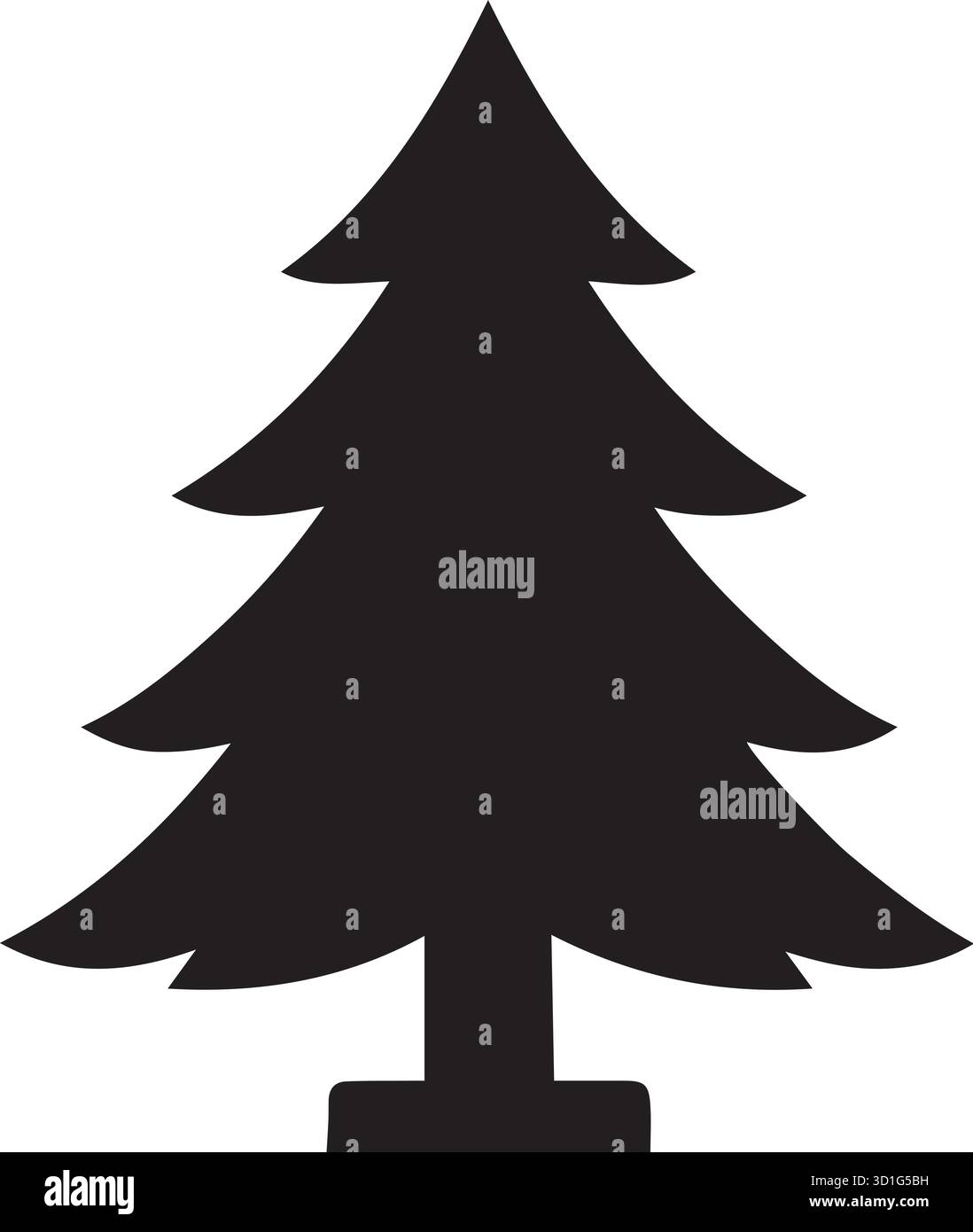 una splendida silhouette vettoriale con illustrazione ad albero Illustrazione Vettoriale