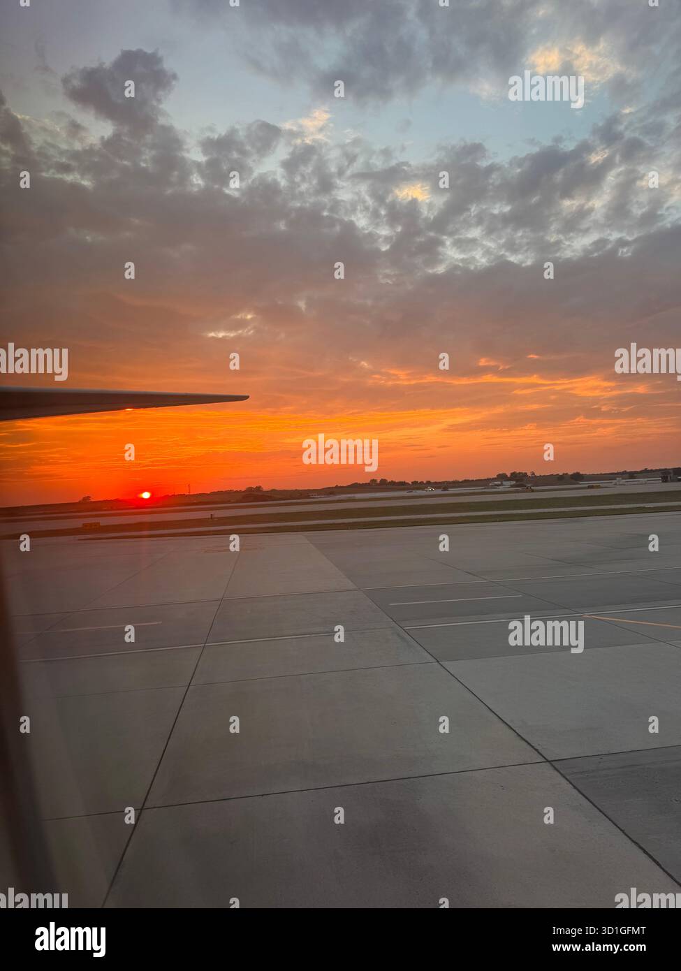 tramonto in vacanza all'aeroporto Foto Stock