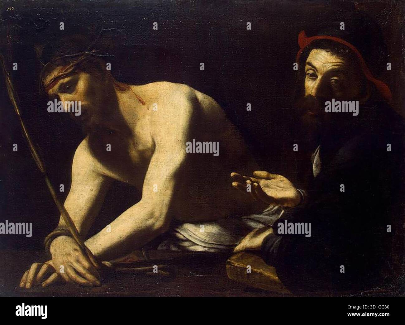 CARACCIOLO, Giovanni Battista (B. 1578, Napoli, d. 1635, Napoli) Cristo e Caifa 1611-20 olio su tela, 73 x 103 cm l'Eremo, San Pietroburgo --- parole chiave: --------------- Autore: CARACCIOLO, Giovanni Battista titolo: Cristo e Caifa Time-line: 1601-1650 Scuola: Forma italiana: Pittura tipo: Religioso Foto Stock