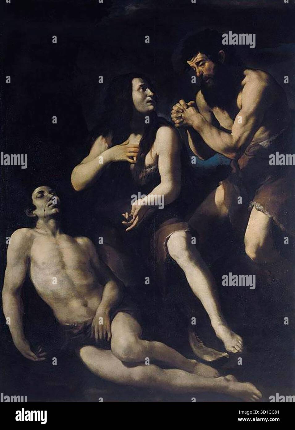 CARACCIOLO, Giovanni Battista (B. 1578, Napoli, d. 1635, Napoli) Lamentazione di Adamo ed Eva sull'Abel morto - olio su tela, 200 x 148 cm Collezione privata --- parole chiave: --------------- Autore: CARACCIOLO, Giovanni Battista titolo: Lamentazione di Adamo ed Eva sul morto Abele Time-line: 1601-1650 Scuola: Italian form: Painting Type: Religious Foto Stock