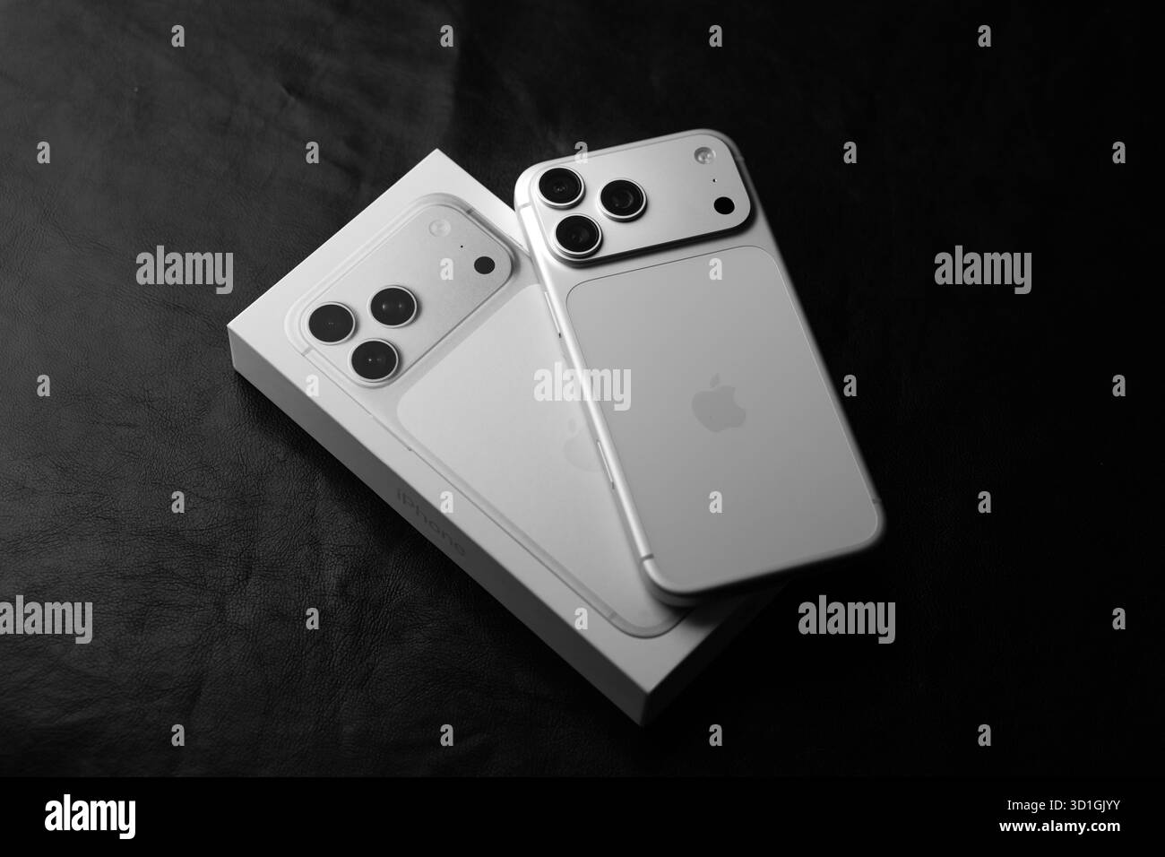 IPhone 17 Pro Max in colore argento girato a Bangalore, India, il 28 ottobre 2025 Foto Stock