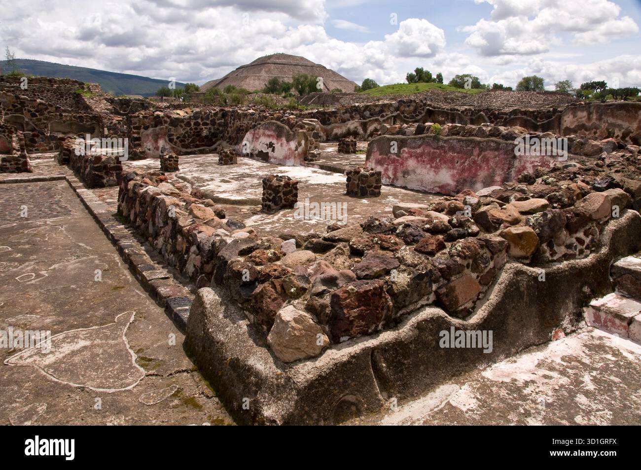 Sito archeologico di Teotihuacan. Estado de México, Messico Foto Stock
