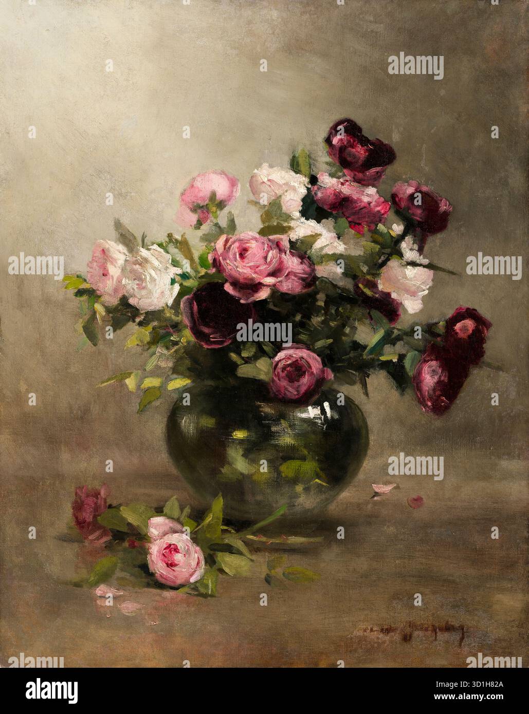Vaso di rose. Eva Gonzales. Primi anni '1870 Foto Stock
