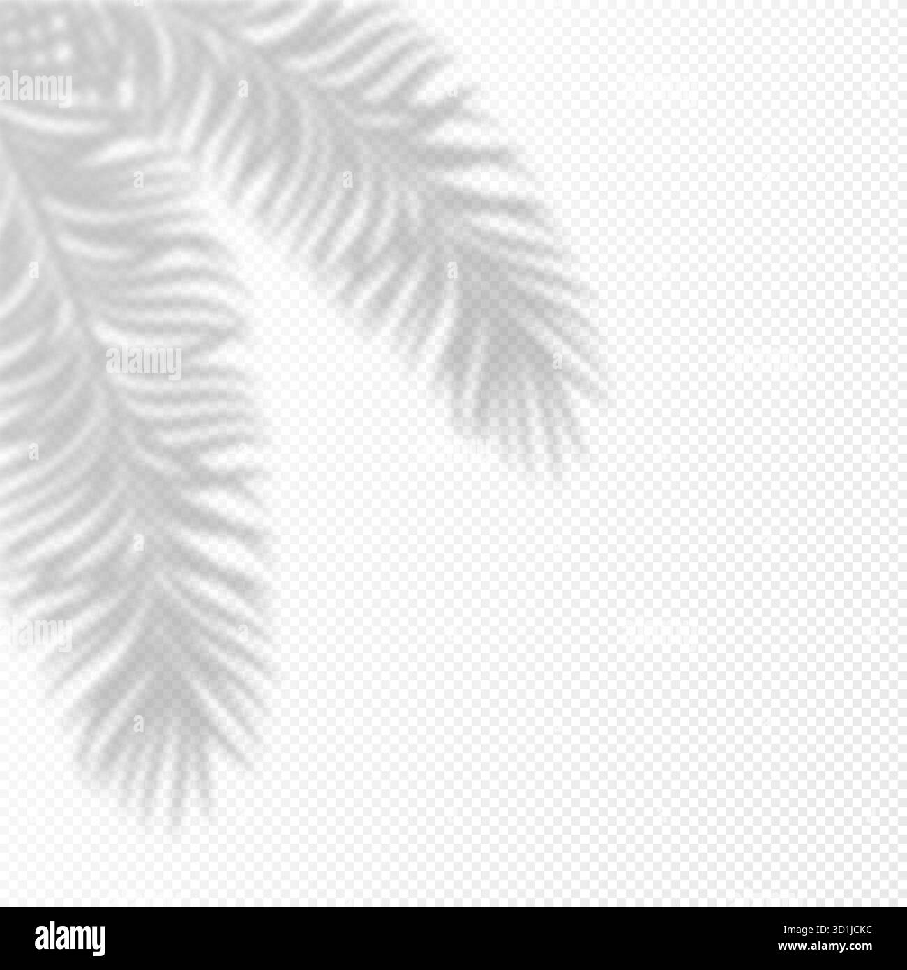 Foglio di carta bianco verticale con sovrapposizione di ombre foglie di palma tropicale. Biglietto da visita verticale o modello di invito al matrimonio. Modello opuscolo, scheda, poster Illustrazione Vettoriale