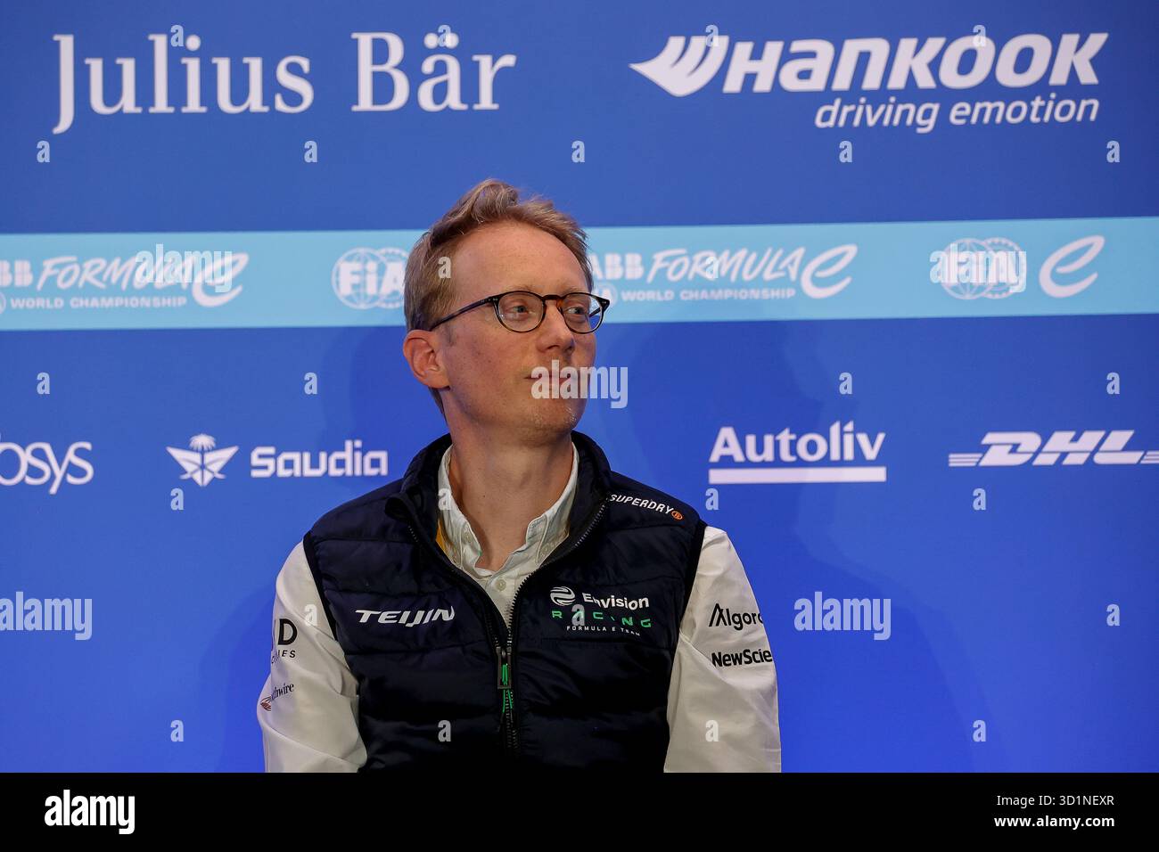 Cheste, Espagne. 29 ottobre 2025. FILIPPI Sylvain, Envision Virgin Racing Managing Director e CTO, Portrait conference de presse, conferenza stampa durante i test pre-stagionali di Valencia 2025 del Campionato Mondiale ABB FIA di Formula e 2025-26, sul circuito Ricardo Tormo dal 27 al 31 ottobre 2025 a Cheste, Spagna - foto Paulo Maria/DPPI credito: DPPI Media/Alamy Live News Foto Stock