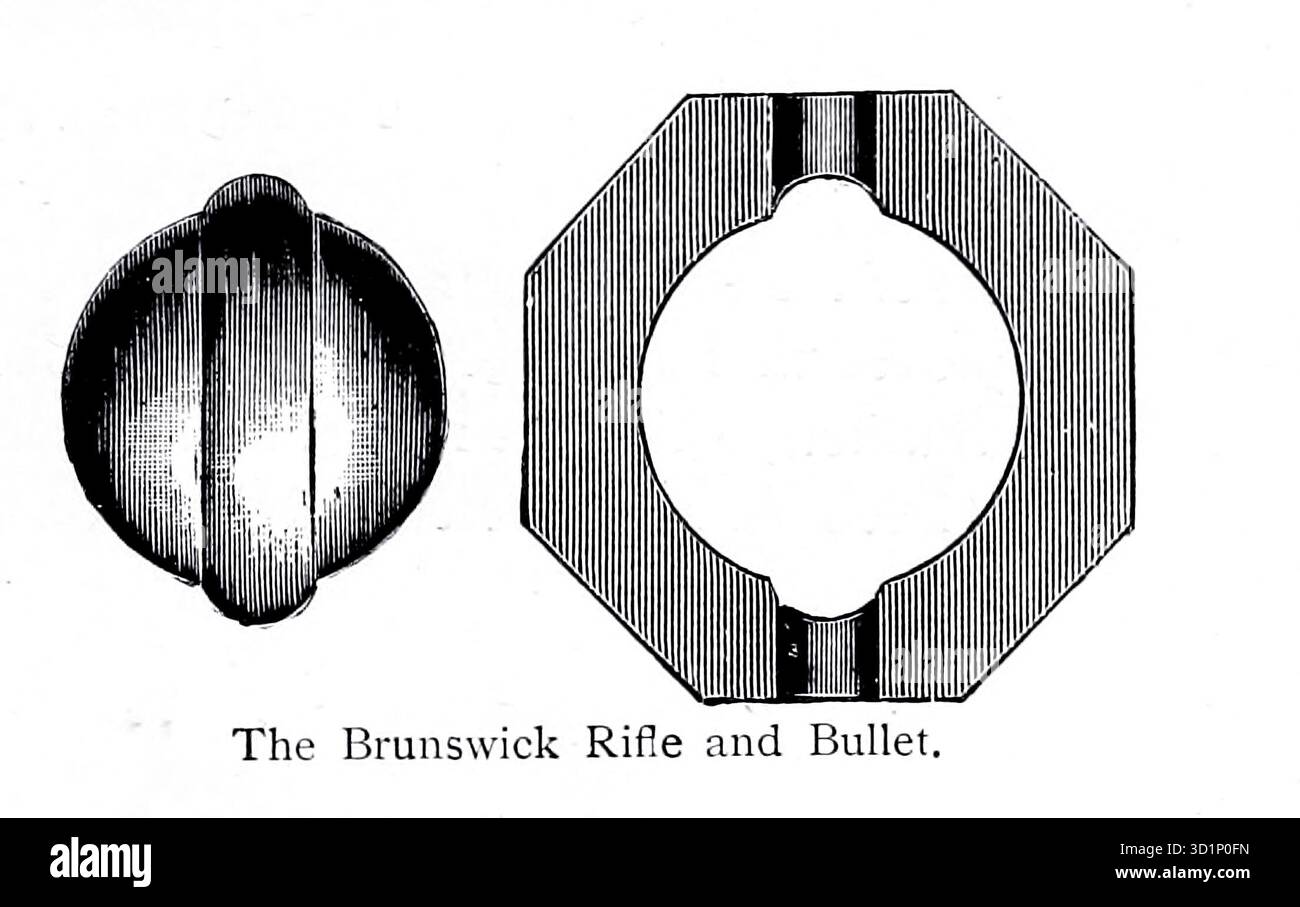 Il Brunswick Rifle and Bullet. Da ' The gun and its Development' di Greener, W. W. (William Wellington) data di pubblicazione 1897 Foto Stock