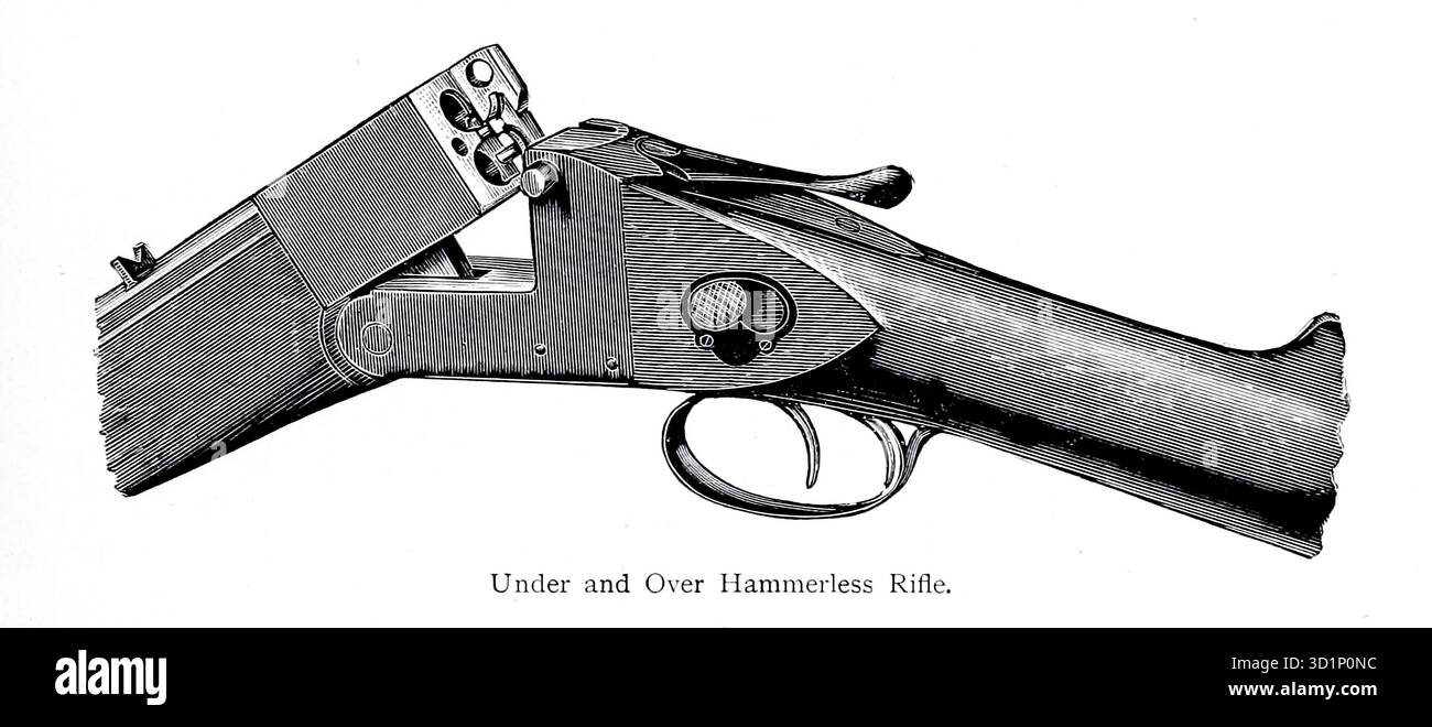 Sotto e sopra Hammerless Rifle. Da ' The gun and its Development' di Greener, W. W. (William Wellington) data di pubblicazione 1897 Foto Stock