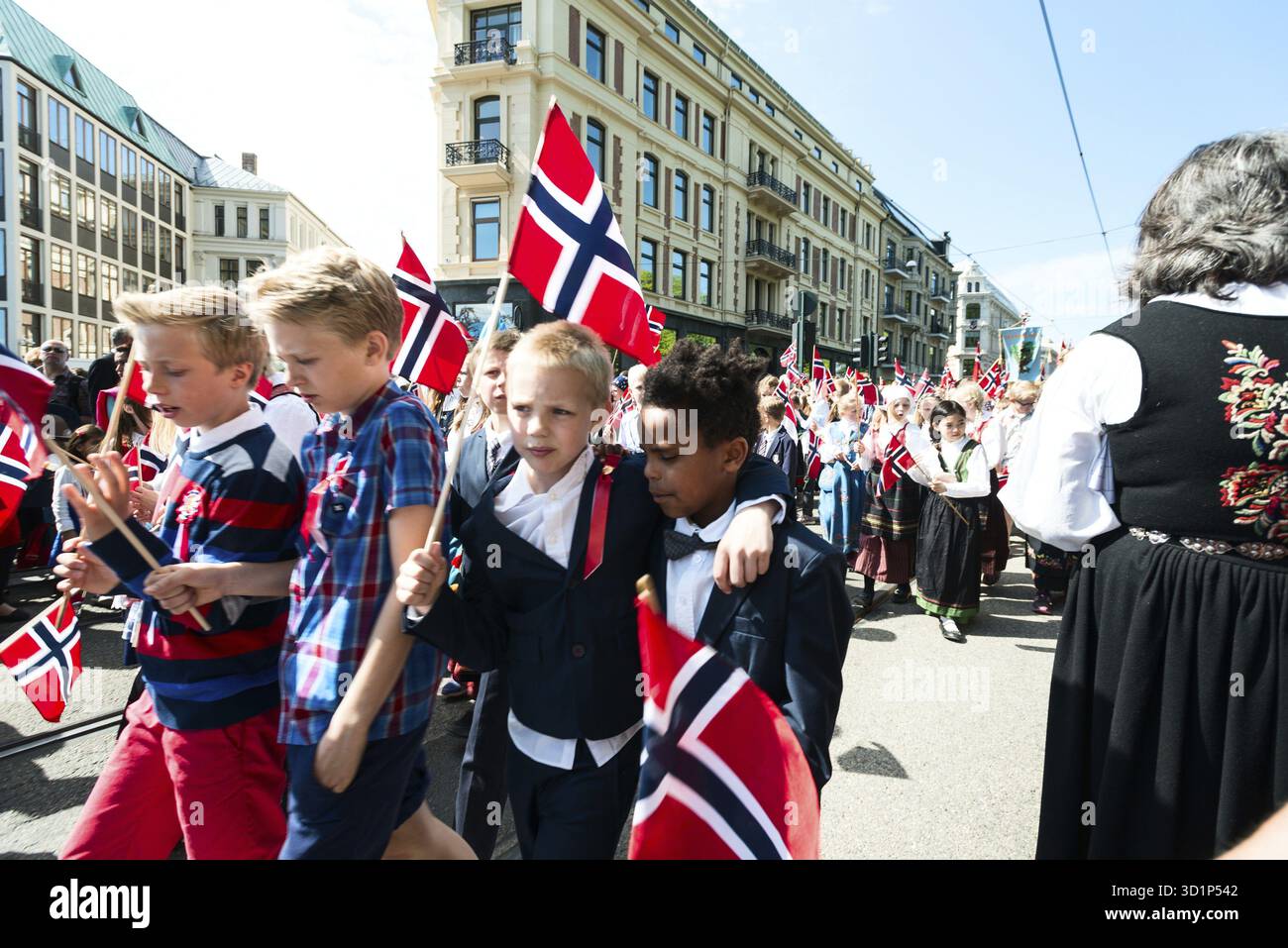 OSLO - 17 MAGGIO: La giornata della Costituzione norvegese è la giornata nazionale della Norvegia ed è una festa nazionale ufficiale che si celebra il 17 maggio di ogni anno. Nella foto Foto Stock