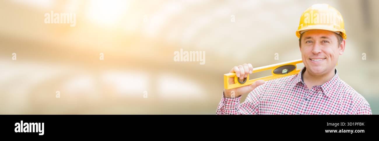 Bel maschio adulto contraente livello di contenimento con una stanza per il testo. Foto Stock