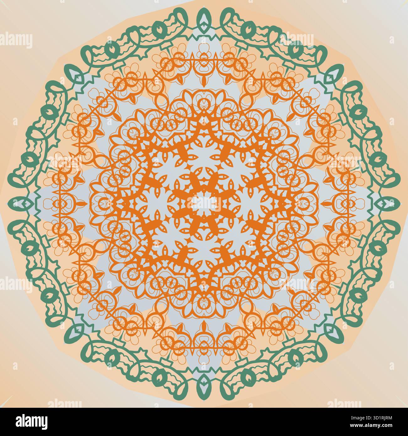 Grafica vettoriale karma yantra con disegno mandala Foto Stock