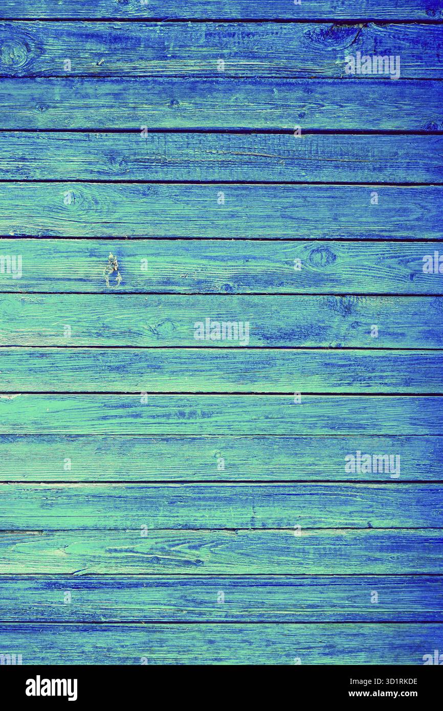 Abstract blu o azzurro parete in legno doghe Texture verticale. Vecchio retrò rustico di legno malandata sfondo. Sbucciate Azure superficie spiovente. Legno naturale il cinghiale Foto Stock