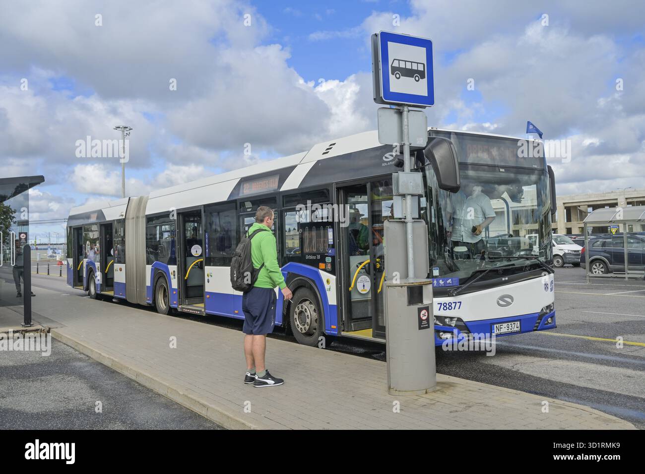 Autobus linea 22, Aeroporto Internazionale di riga, riga, Lettonia Foto Stock