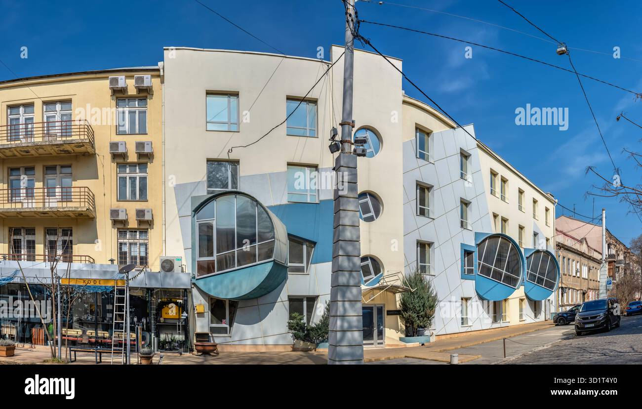 Casa con architettura insolita a Odessa, Ucraina Foto Stock