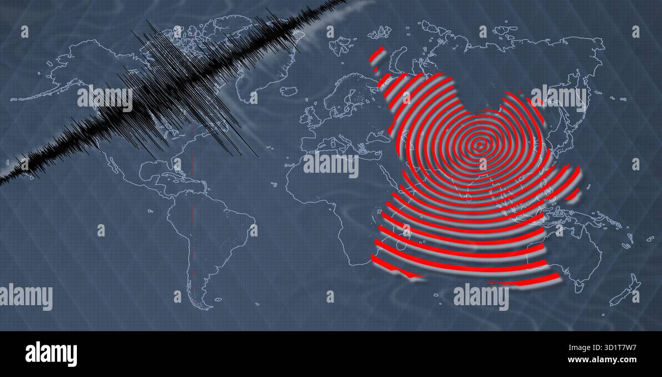 Attività sismica terremoto Angola mappa Foto Stock