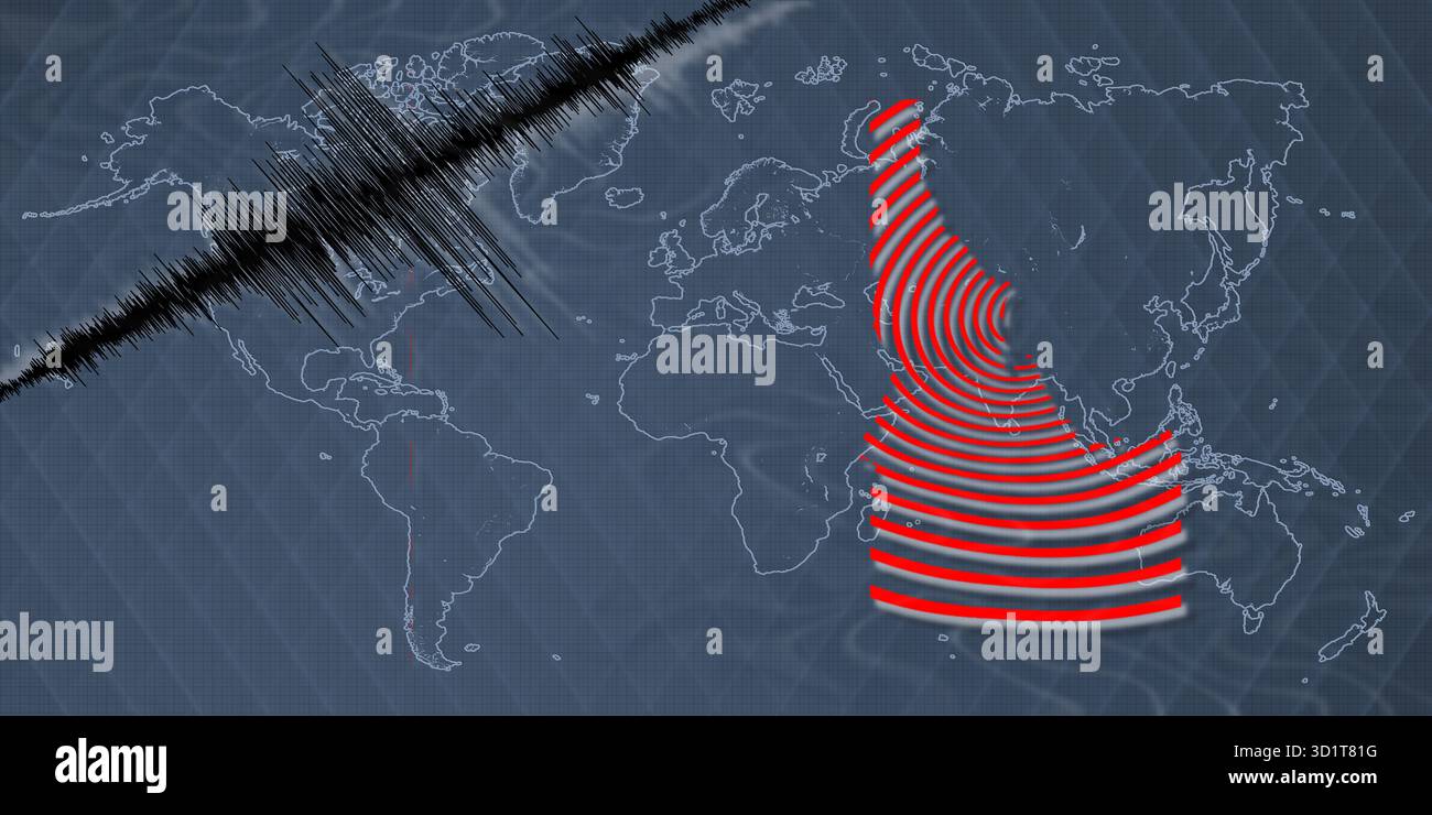 Attività sismica terremoto Idaho mappa Foto Stock