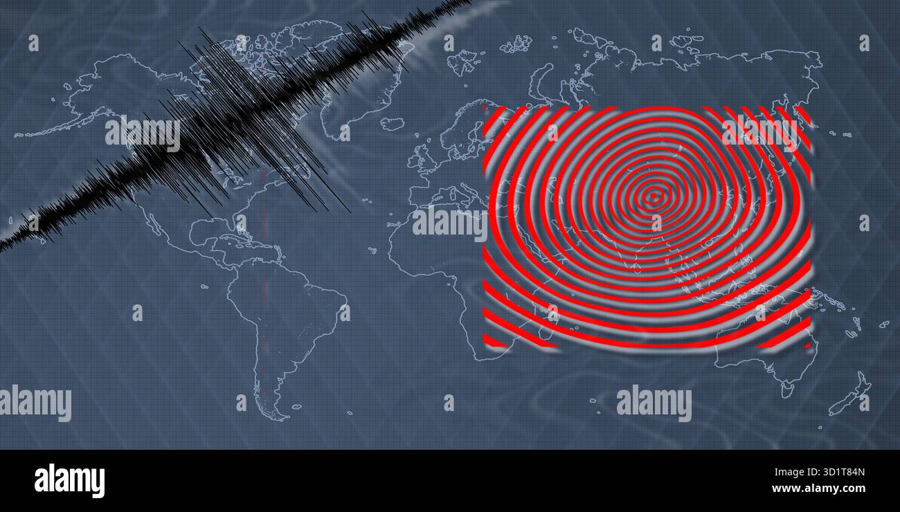 Attività sismica terremoto Colorado mappa Foto Stock