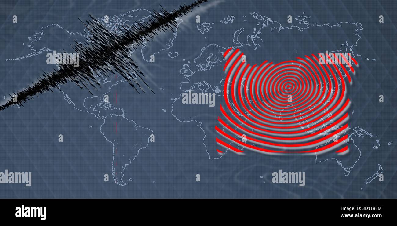 Attività sismica terremoto mappa dell'Oregon Foto Stock