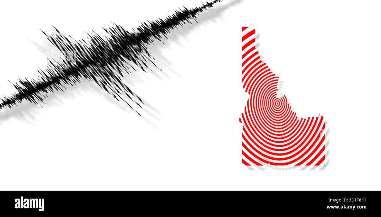 Attività sismica terremoto Idaho mappa Foto Stock