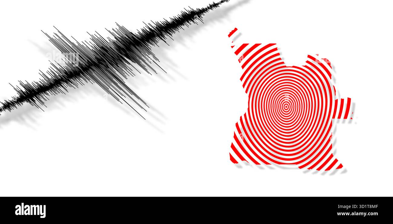 Attività sismica terremoto Angola mappa Foto Stock