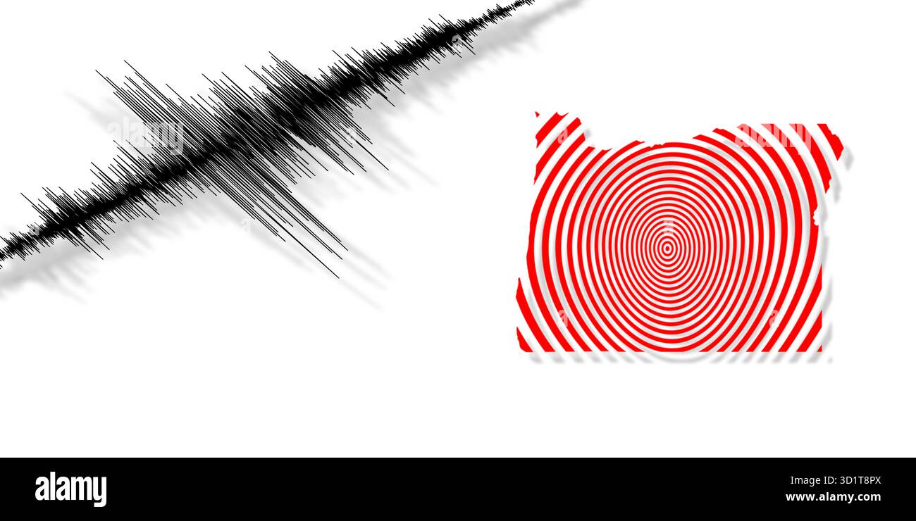 Attività sismica terremoto mappa dell'Oregon Foto Stock