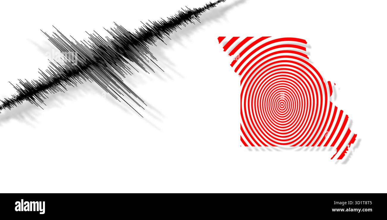 Attività sismica terremoto mappa Missouri Foto Stock