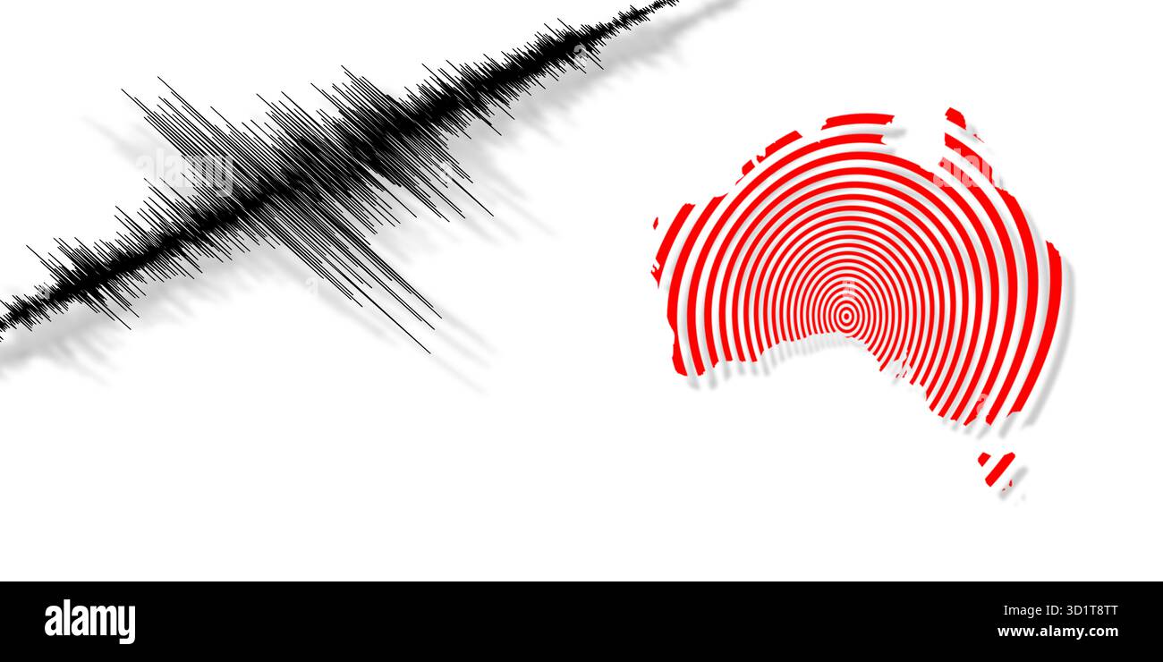Attività sismica terremoto Australia mappa Foto Stock